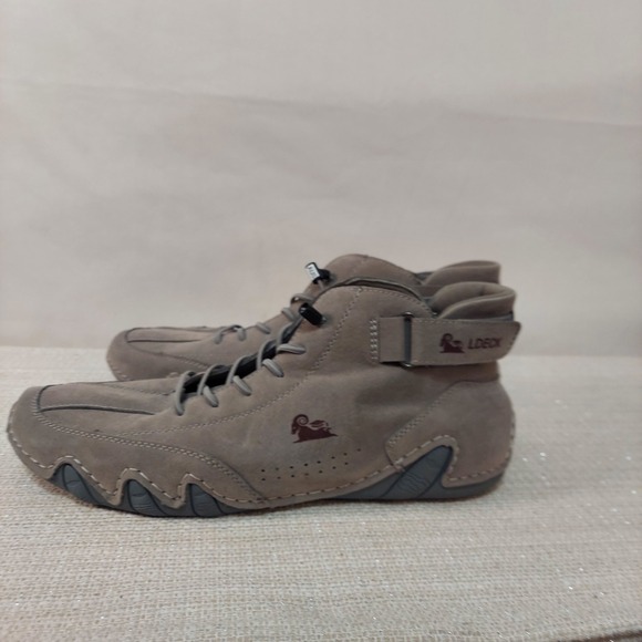 LDeck Italian Suede Boots High Top Men Casual Shoes Leather 42 Men 9/Women 10.5 - Picture 3 of 8